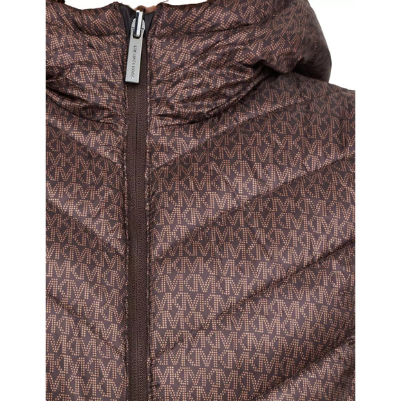 Michael Kors Puffer Jacket Reversible Quilted Nylon Signature Logo Packable Nwt - Picture 8 of 10